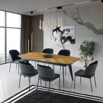 Masa Lux Gergen MDF, Stejar, 206 X 77 X 102 Cm - Stejar