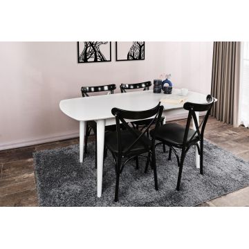 Masă Retro 1193, Alb, 80x75x130 cm - Alb