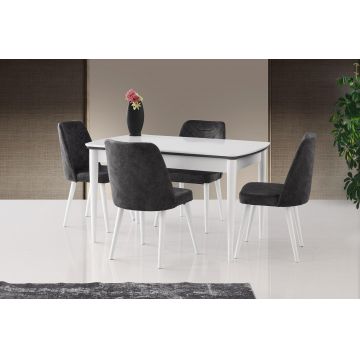 Masă Vega Dining Table, Alb, 80x75x130 cm - Alb