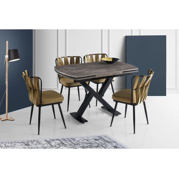 Masă Viva Dining Table, Alb, 80x75x120 cm - Maro