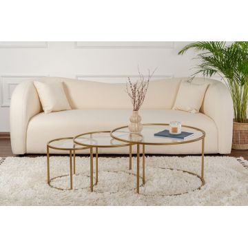 Măsuță de cafea Aurum - 80, 60, 42, Diverse culori, 42x42x35 cm - Auriu - Transparent