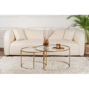 Măsuță de cafea Aurum - 80, 60, Diverse culori, 60x60x39 cm - Auriu - Transparent