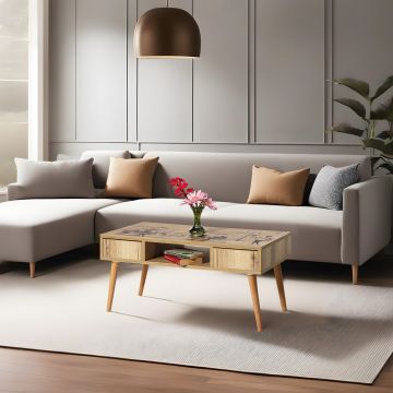 Măsuță de cafea Broadway, Pin atlantic, 97x55x45 cm - Natural