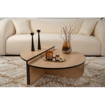 Măsuță de cafea Orion, Diverse culori, 90x60x30 cm - Honey oak - Negru