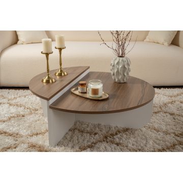 Măsuță de cafea Orion, Diverse culori, 90x60x30 cm - Venezia walnut - Alb