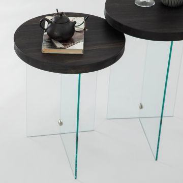 Măsuță de cafea Serenity 2, Diverse culori - Antracit - Transparent
