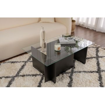 Măsuță de cafea Vetrino, Diverse culori, 105x65x40 cm - Wood black