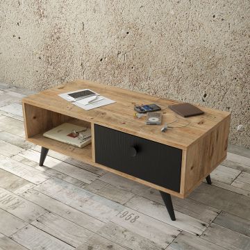 Măsuță de cafea Vl7-232, Alb, 96x45x39 cm - Alb