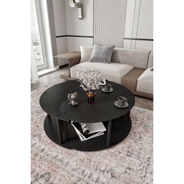 Măsuță de cafea Yin Yang 3 70, Diverse culori, Ø70x38 cm - Negru