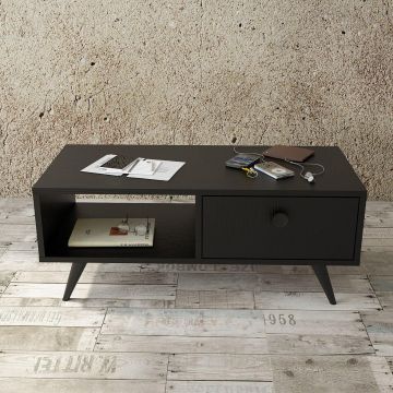 Masuta Cafea Cafesa Antracit - Stejar - Negru, 96 x 39 x 45 cm - Negru
