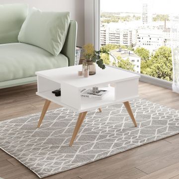 Masuta Cafea Scandivav Lux Qaffo, Alb, 58 x 43 x 58 cm - Alb