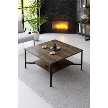 Masuta de cafea Black Line Coffee Table, Gri, 80 x 40 x 80 cm - Nuc