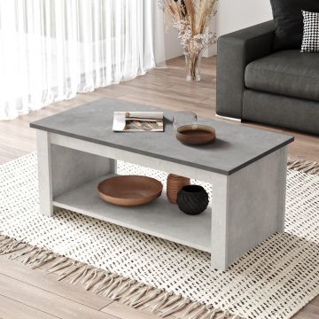 Masuta de cafea Eosia, Argint, 100x42x50 cm - Multicolor