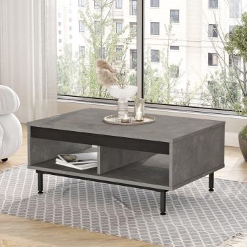 Masuta de cafea Scandivav Stockholm , Stejar - Gri , 90 x 38 x 60 cm - Gri