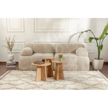 Set 3 măsuțe de cafea Lume, Diverse culori, 28x28x48 cm - Stejar safir