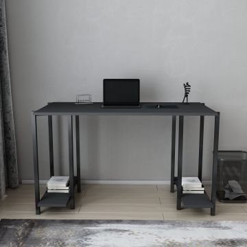 Birou Academy, Diverse culori, 125x60x74 cm - Negru - Antracit