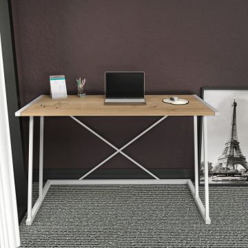 Birou Adelaide, Diverse culori, 114x60x75 cm - Alb - Stejar