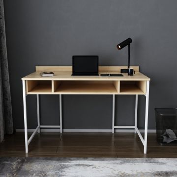 Birou Alma, Diverse culori, 120x60x75 cm - Alb - Stejar
