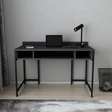 Birou Alma, Diverse culori, 120x60x75 cm - Negru - Antracit
