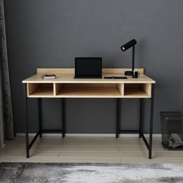 Birou Alma, Diverse culori, 120x60x75 cm - Negru - Stejar