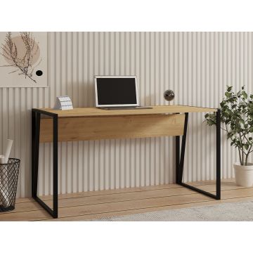 Birou Cunda Black, Sapphire - Negru, 140x70x74 cm - Negru - Albastru