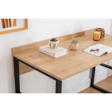 Birou Deha, Sapphire - Negru, 112x60x79 cm - Albastru - Negru