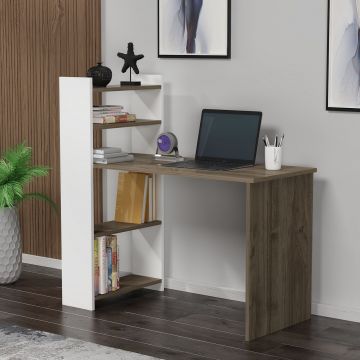 Birou Enna, Diverse culori, 110x50x110 cm - Nuc - Alb