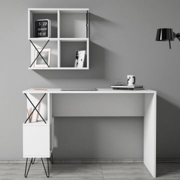 Birou Extra 2, Diverse culori, 120x60x79 cm - Alb - Negru
