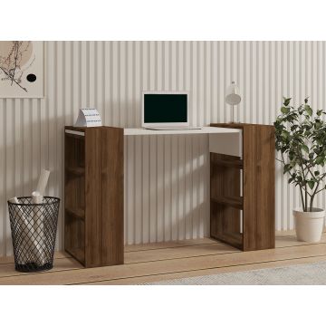 Birou Handy, Nuc - Alb, 124x44x75 cm - Nuc - Alb