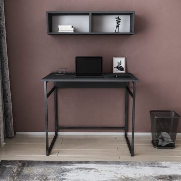 Birou Hussum, Diverse culori, 90x60x75 cm - Negru - Antracit