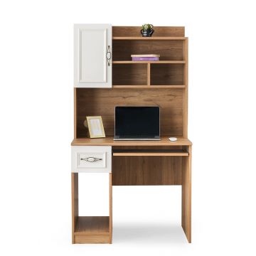 Birou Irmak 70217, Stejar - Crem, 90x60x167 cm - Stejar - Crem
