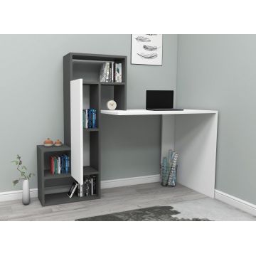 Birou Irmak, Diverse culori, Diverse dimensiuni - Alb - Antracit / 139x55x74 cm
