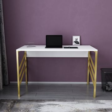 Birou Josephine, Diverse culori, 120x60x75 cm - Auriu - Alb