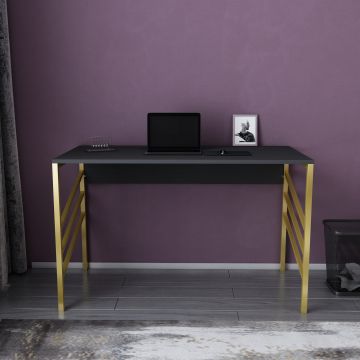 Birou Josephine, Diverse culori, 120x60x75 cm - Auriu - Antracit