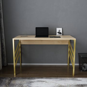 Birou Josephine, Diverse culori, 120x60x75 cm - Auriu - Stejar