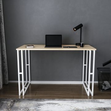 Birou Kane, Diverse culori, 120x60x75 cm - Alb - Stejar