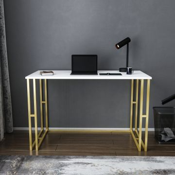 Birou Kane, Diverse culori, 120x60x75 cm - Auriu - Alb