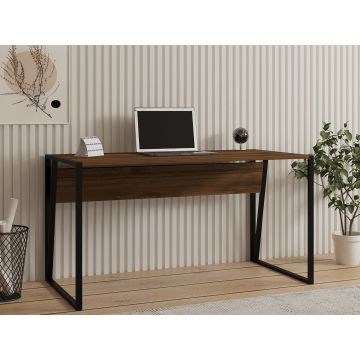 Birou Kemer, Nuc - Negru, 140x70x74 cm - Nuc - Negru