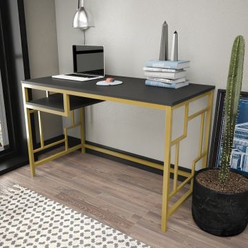 Birou Kennesaw, Diverse culori, 120x60x75 cm - Auriu - Antracit