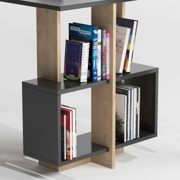 Birou Lagomood Side, Diverse culori, 120x60x73 cm - Antracit - Stejar