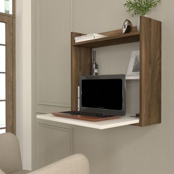 Birou Laptop, Alb - Nuc, 60x20x60 cm - Alb - Nuc