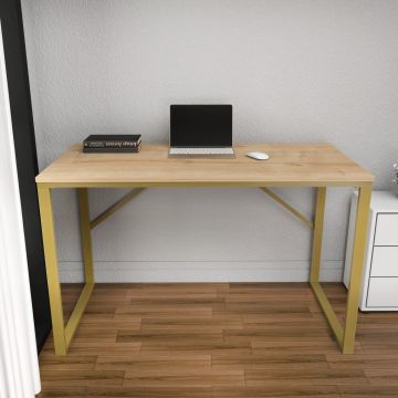 Birou Layton, Diverse culori, 120x60x74 cm - Auriu - Stejar