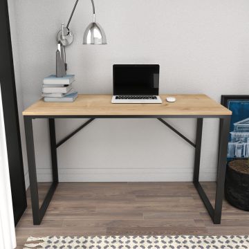 Birou Layton, Diverse culori, 120x60x74 cm - Negru - Stejar