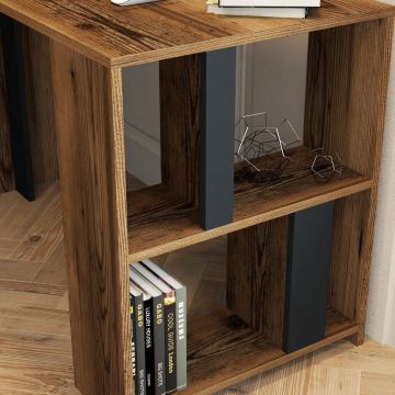 Birou Lima, Diverse culori, 120x60x75 cm - Nuc - Antracit