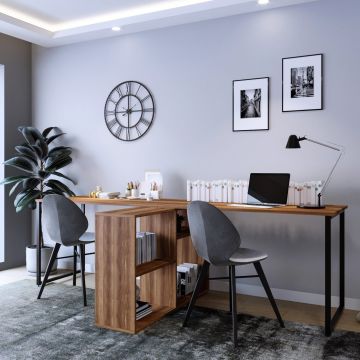 Birou London - L208, Nuc, 240x60x72 cm - Nuc