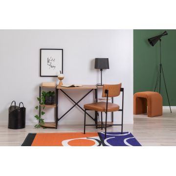 Birou Mayra Rafix, Pin atlantic - Negru, 138x34x75 cm - Natural - Negru