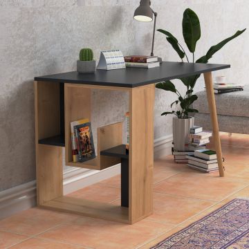 Birou Sally, Diverse culori, 120x60x73 cm - Antracit - Stejar