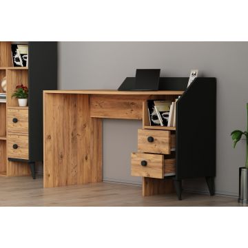 Birou Star, Diverse culori, 120x55x82 cm - Pin atlantic - Negru