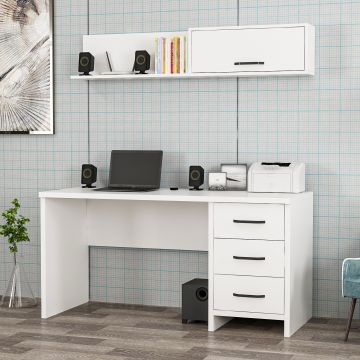 Birou Troy, Alb, 150x60x75 cm - Alb