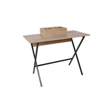 Birou Venedik, Stejar - Negru, 100x89x50 cm - Stejar - Negru